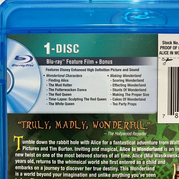 Alice In Wonderland Blu-Ray Disc Disney Tim Burton Johnny Depp - Picture 4 of 4